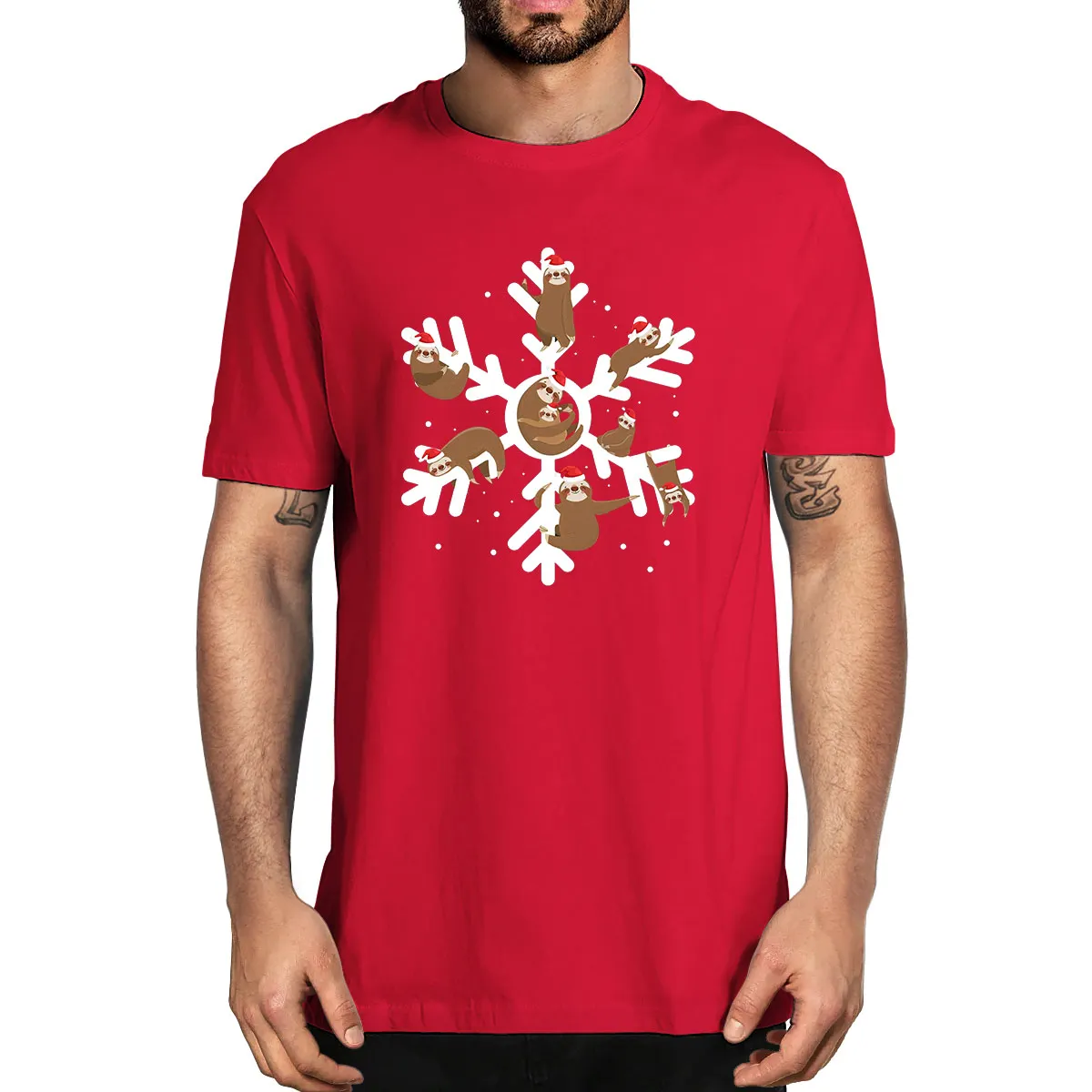 Sloth Laying Down On Snowflake Merry Slothmas With Santa Hat Funny Christmas 100% Cotton Summer Men's Novelty Oversized T-Shirt
Sloth Laying Down On Snowflake Merry Slothmas With Santa Hat Funny Christmas 100% Cotton Summer Men's Novelty Oversized T-Shirt