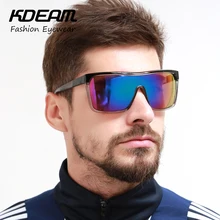 KDEAM One Piece Shaped Sunglasses Men Sports UV400 Sun Glasses With Carrying Case Light Transmission Category 3