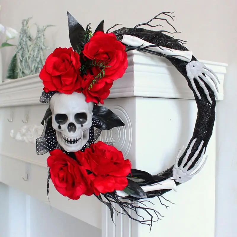 2023 Halloween Wreath Skull Artificial Rose Ghost Hand Wreath Front Door Wall Hanging Decoration Halloween Home Party Decoration
2023 Halloween Wreath Skull Artificial Rose Ghost Hand Wreath Front Door Wall Hanging Decoration Halloween Home Party Decoration