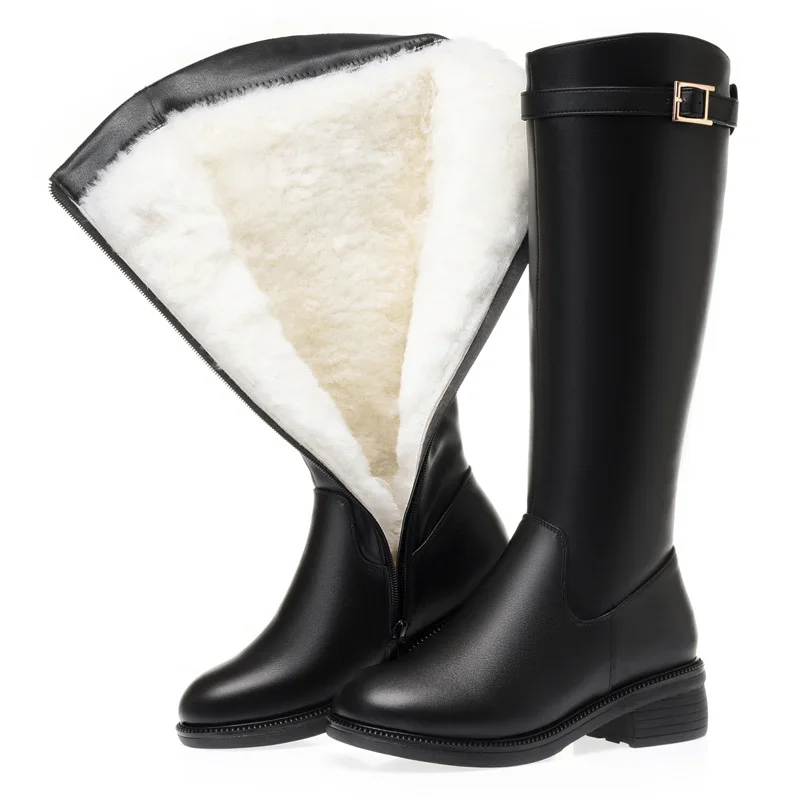 ZXRYXGS Top Cowhide Genuine Leather Boots Warm Plush and Wool Boots High Boots 2022 Winter Elegant Women Boots Snow Shoes Black
ZXRYXGS Top Cowhide Genuine Leather Boots Warm Plush and Wool Boots High Boots 2022 Winter Elegant Women Boots Snow Shoes Black