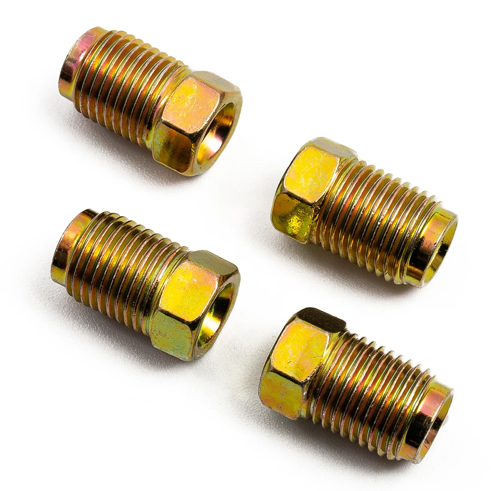 

20x Brake Line Fittings Nuts Metric Zinc 10mm*1mm End Union For 3/16\" Tube Inverted Flares High quality Parts Kit