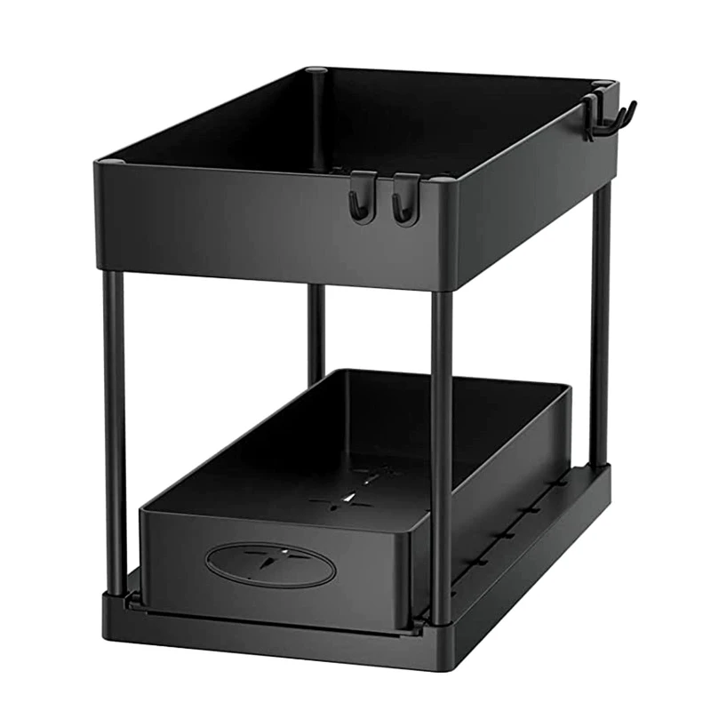 Under Sink Organizer 2 Tier Plastic Organizer Holder with Hooks Multipurpose for Home Kitchen Bathroom Spice Shampoo
Under Sink Organizer 2 Tier Plastic Organizer Holder with Hooks Multipurpose for Home Kitchen Bathroom Spice Shampoo