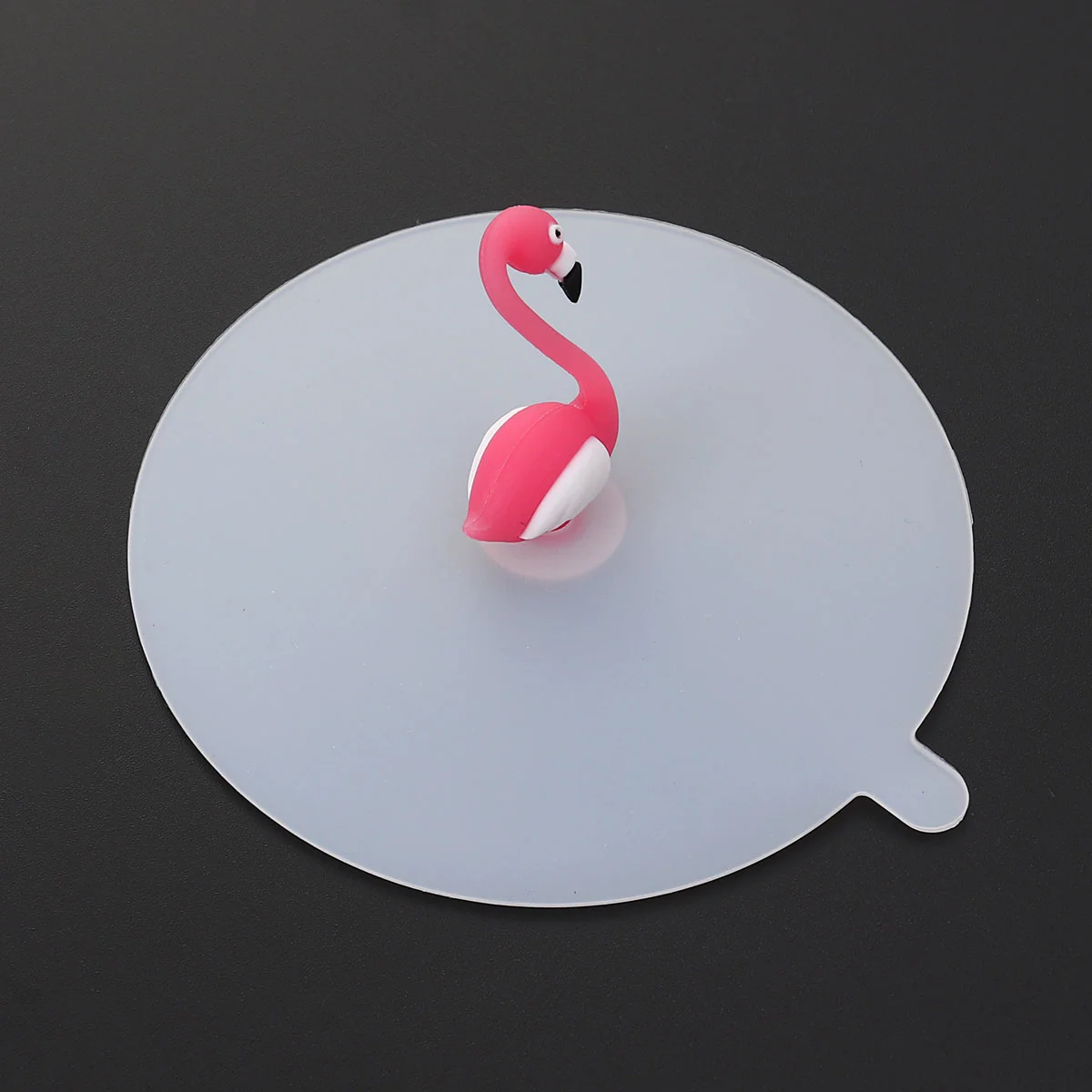

11cm Transparent Silicone lid Lovely Covers Flamingo Mug Cover Anti-dust Drink Cup Cover