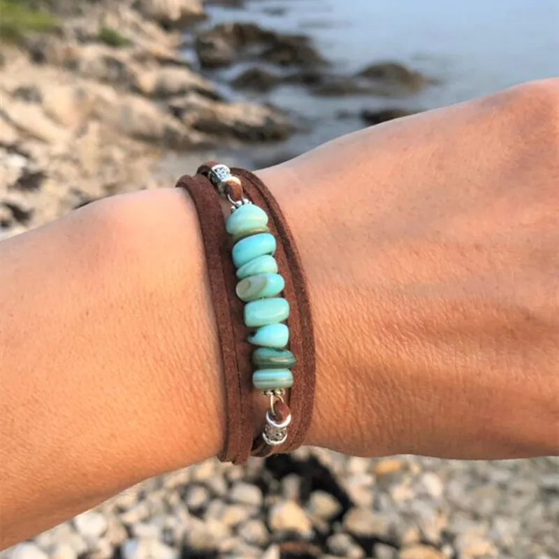 2022 New Fashion Women Bohemian OT Buckle Nature Stone Leather Strap Bracelet Women Elegant Nature Stone Leather Strap Bracelet
2022 New Fashion Women Bohemian OT Buckle Nature Stone Leather Strap Bracelet Women Elegant Nature Stone Leather Strap Bracelet