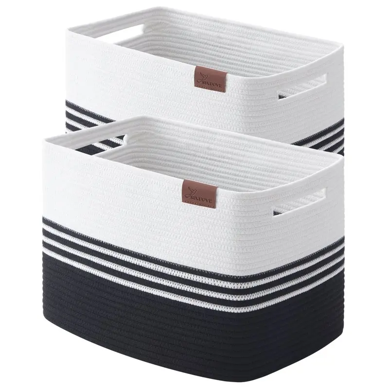 Cotton Laundry Basket Woven Rope Laundry Hamper Storage Laundry Basket(2 Pieces)
Cotton Laundry Basket Woven Rope Laundry Hamper Storage Laundry Basket(2 Pieces)