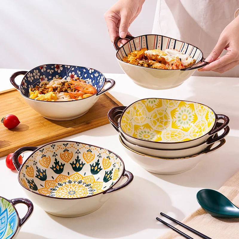 Japanese-style ceramic binaural soup bowl large salad bowl Lamian Noodles bowl restaurant snail powder bowl dishes bowl
Japanese-style ceramic binaural soup bowl large salad bowl Lamian Noodles bowl restaurant snail powder bowl dishes bowl