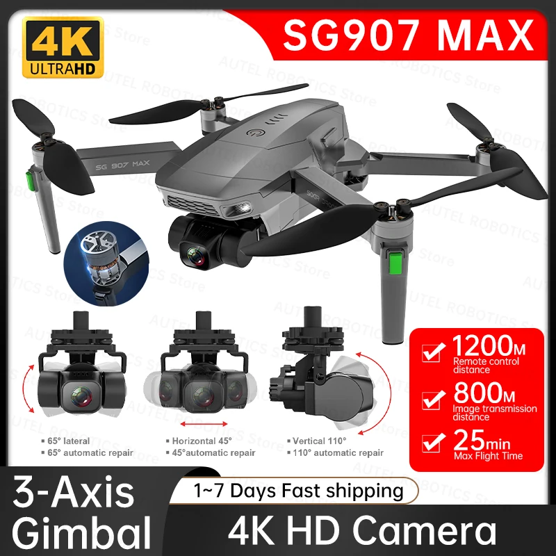 Квадрокоптер SG907 Max, профессиональный Дрон с камерой, GPS, Wi-Fi, 3-осевым шарниром, vs SG906 MAX, 4k
Квадрокоптер SG907 Max, профессиональный Дрон с камерой, GPS, Wi-Fi, 3-осевым шарниром, vs SG906 MAX, 4k