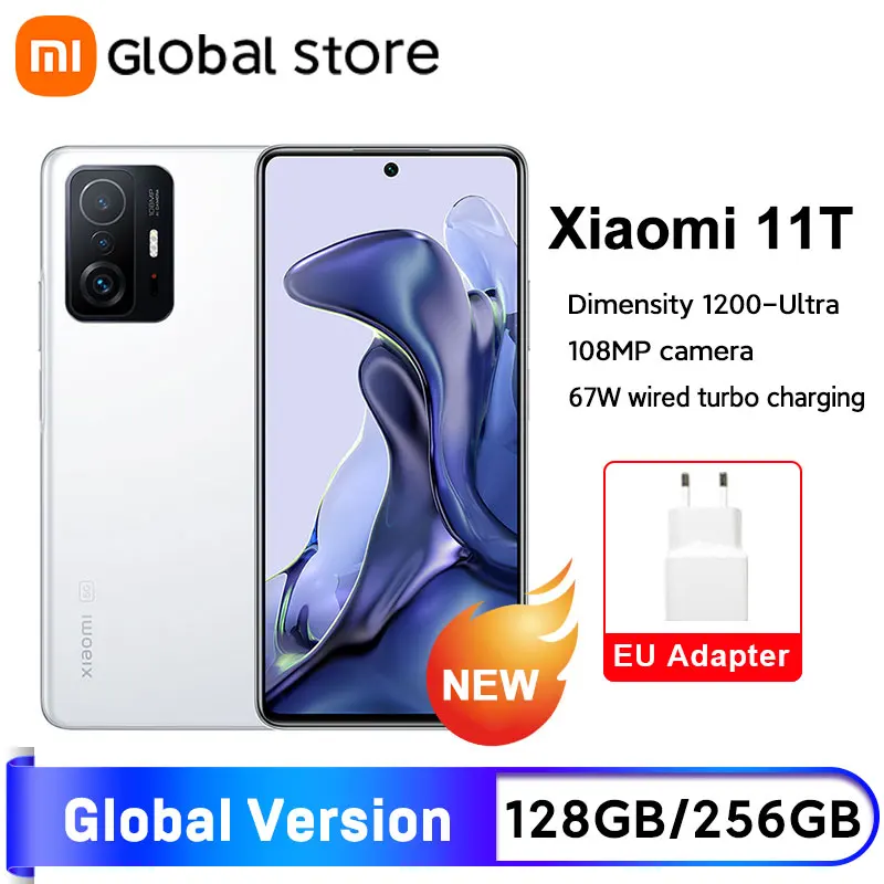 Глобальная версия смартфона Xiaomi 11T 128 ГБ/256 ГБ MediaTek Dimensity 1200-Ultra Octa Core 108MP Camera 5000 мАч