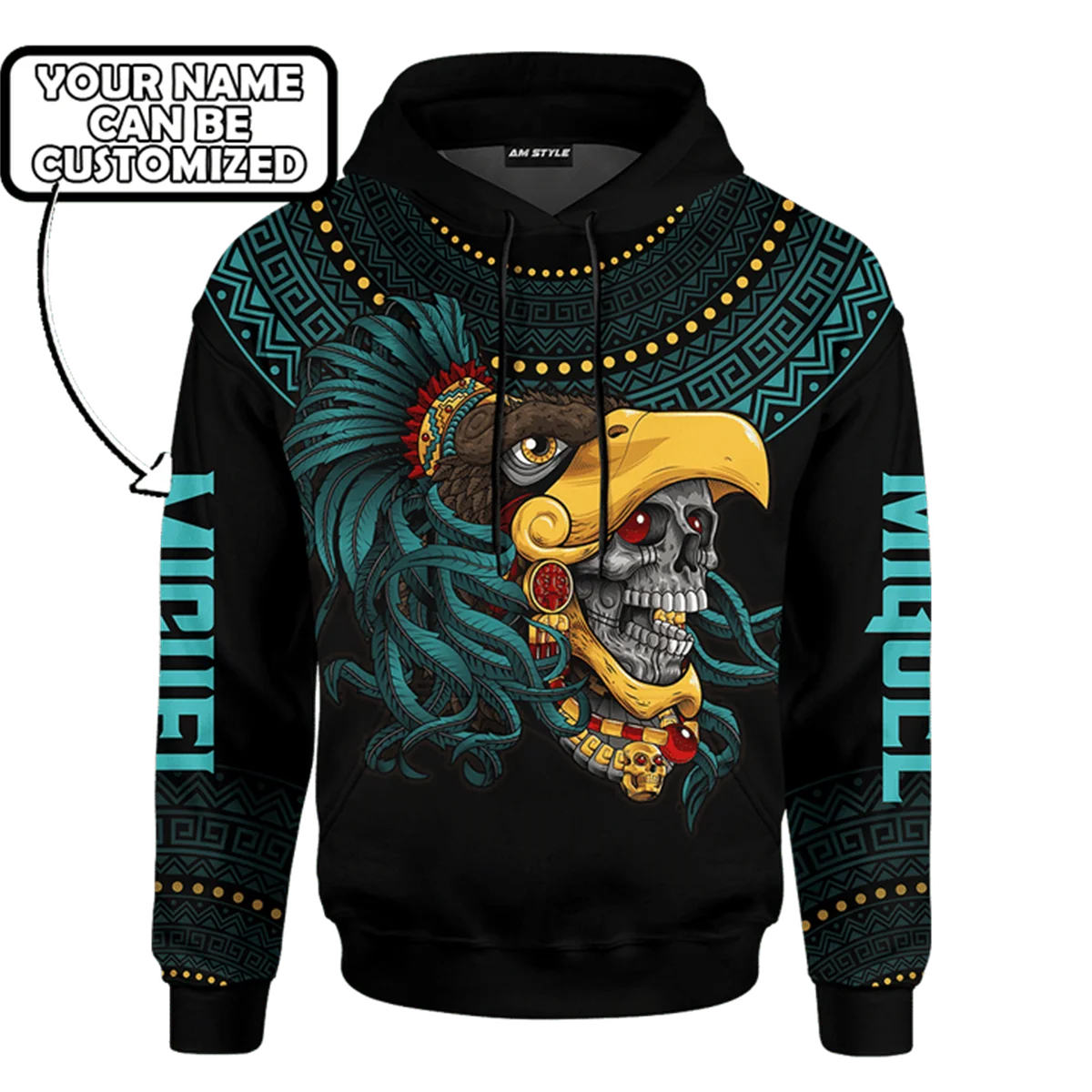 

Толстовка унисекс с 3D-принтом орла, воина, майя, ацтекский календарь, свитшот, уличная одежда, пуловер на молнии, повседневная куртка, спортивный костюм