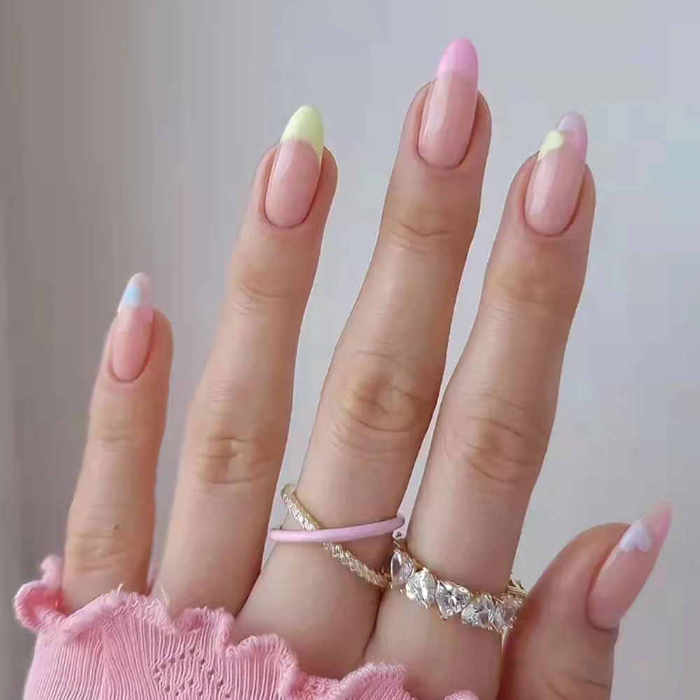 24Pcs/Box Almond Round Flower False Nails Detachable Heart Fake Nails Full Cover French Ballerina Nail Tips Press On Nails
24Pcs/Box Almond Round Flower False Nails Detachable Heart Fake Nails Full Cover French Ballerina Nail Tips Press On Nails