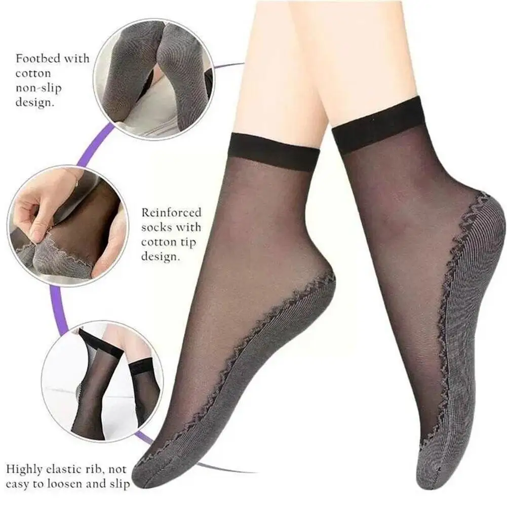 10 Pairs Non-Slip Breathable Spring Summer Women Soft Socks Velvet Silk Transparent Splice Sock Ladies Bottom Socks Ultrathin
10 Pairs Non-Slip Breathable Spring Summer Women Soft Socks Velvet Silk Transparent Splice Sock Ladies Bottom Socks Ultrathin