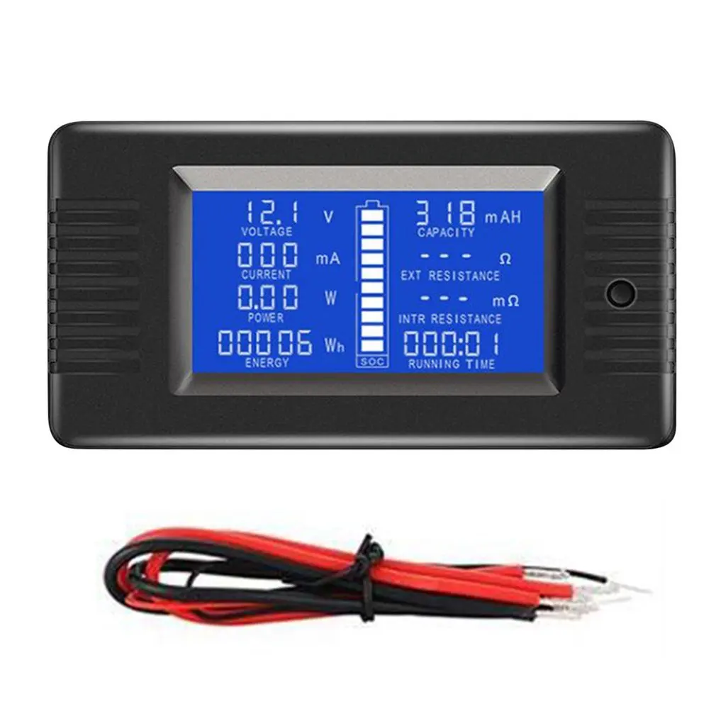 10A Battery Tester Detector Single Phase Digital Panel DC Amp Volt Power Meter Capacity Resistance Electricity Meter
10A Battery Tester Detector Single Phase Digital Panel DC Amp Volt Power Meter Capacity Resistance Electricity Meter