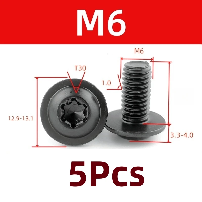 5 шт. Черных Винтов Torx M5 M6 из нержавеющей стали 304
5 шт. Черных Винтов Torx M5 M6 из нержавеющей стали 304