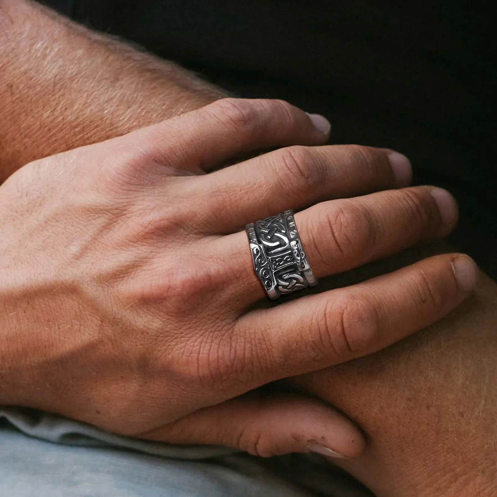 Rock Punk Norse Viking Stainless Steel Thor's Hammer Rings for Men, Stylish Valknut Warrior's Gothic Jewelry
Rock Punk Norse Viking Stainless Steel Thor's Hammer Rings for Men, Stylish Valknut Warrior's Gothic Jewelry
