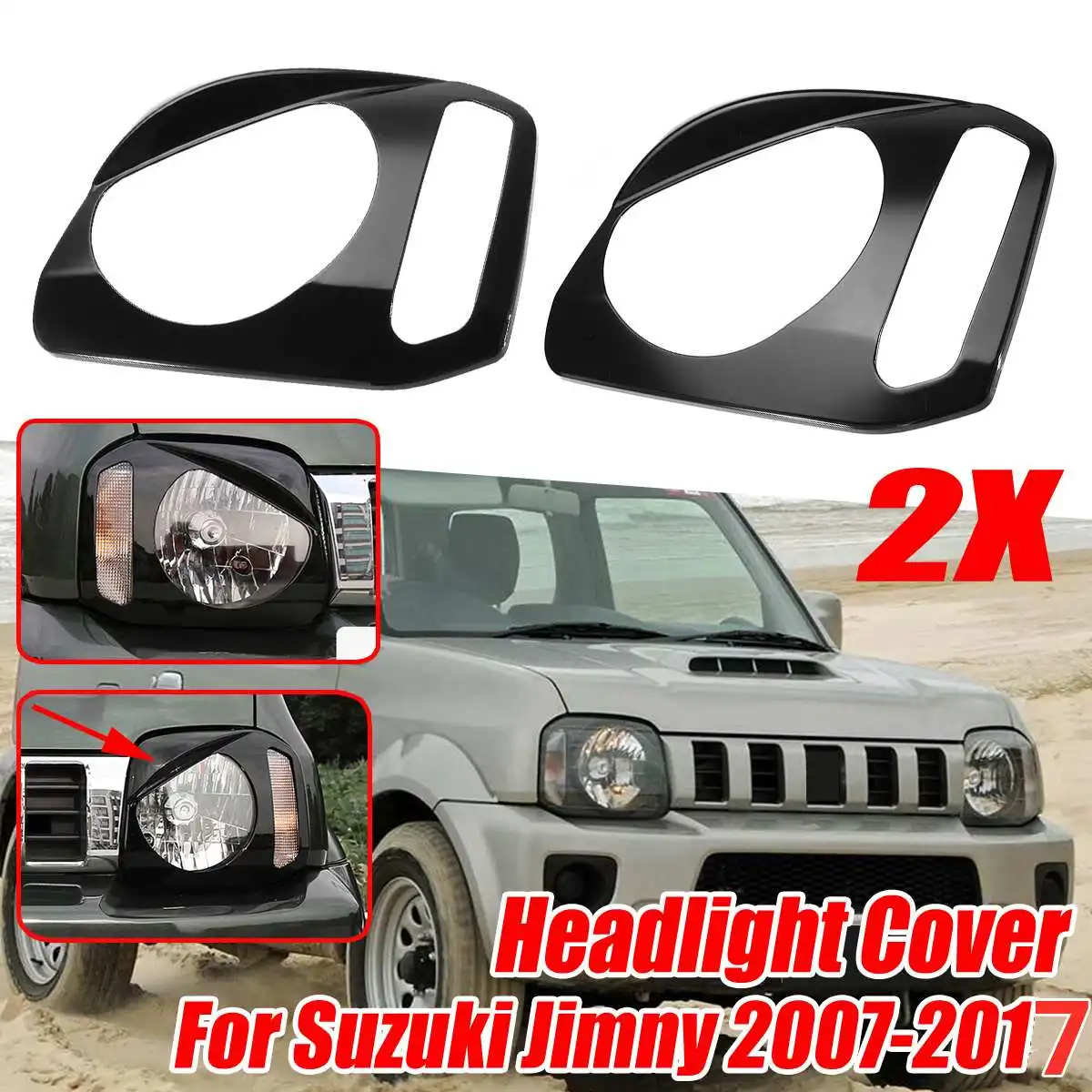 New Pair Car Front Headlight Lamp Cover Trim Frame Decoration Head Lampshade Lamp Hoods For Suzuki For Jimny 2007-2015 ABS
New Pair Car Front Headlight Lamp Cover Trim Frame Decoration Head Lampshade Lamp Hoods For Suzuki For Jimny 2007-2015 ABS