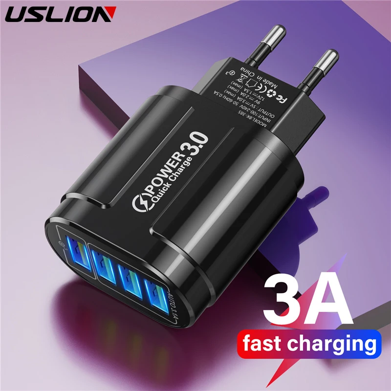 Зарядное устройство USLION сетевое с 4 USB-портами и поддержкой быстрой зарядки, 48 Вт
Зарядное устройство USLION сетевое с 4 USB-портами и поддержкой быстрой зарядки, 48 Вт