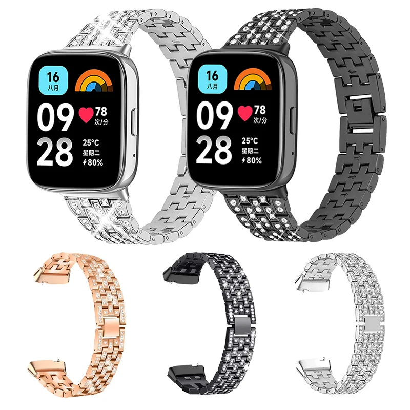 Metal Strap for Xiaomi Redmi Watch 3 Active Smart Watch Diamond Watchband xiaomi redmi watch 3 active Bracelet Wristband Correa
Metal Strap for Xiaomi Redmi Watch 3 Active Smart Watch Diamond Watchband xiaomi redmi watch 3 active Bracelet Wristband Correa
