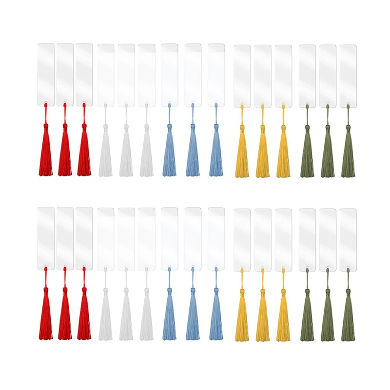 30 PCS Rectangle Acrylic Bookmark Blank Clear DIY Unfinished Book Markers With Colorful Tassels Ornaments Crafts Decors
30 PCS Rectangle Acrylic Bookmark Blank Clear DIY Unfinished Book Markers With Colorful Tassels Ornaments Crafts Decors