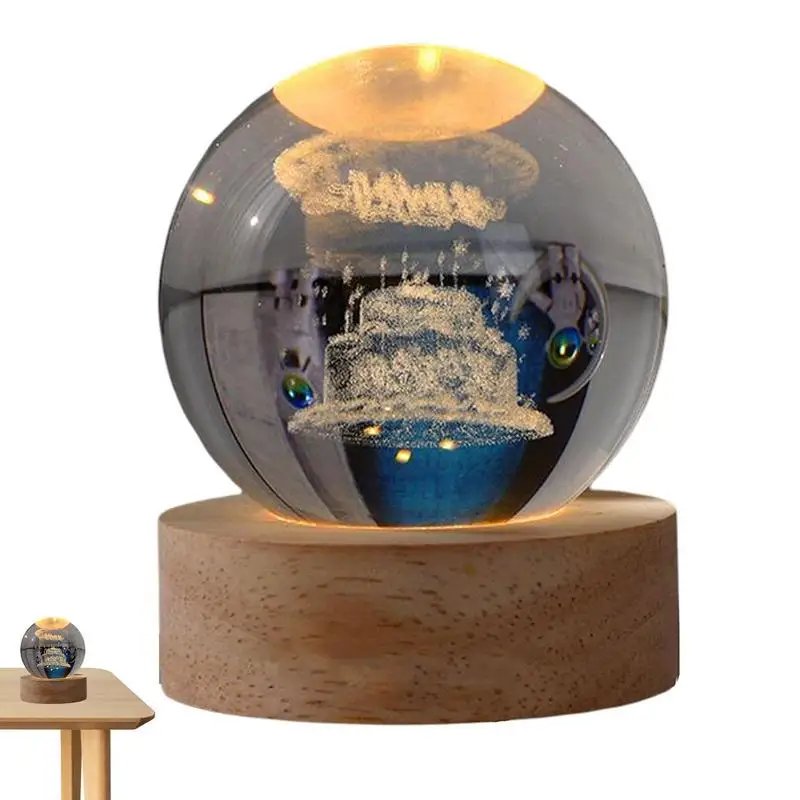 3D Crystal Ball Night Light Glowing Crystal Globe With Wood Stand Creative Warm Light Home Decoration For Children Friends Lover
3D Crystal Ball Night Light Glowing Crystal Globe With Wood Stand Creative Warm Light Home Decoration For Children Friends Lover