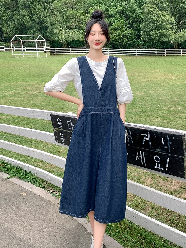 2022 Summer New Denim Strap Dress Women Elegant Fashion Korean Style Sleeveless V-neck Drawstring Loose Tank Long Dresses 0850
2022 Summer New Denim Strap Dress Women Elegant Fashion Korean Style Sleeveless V-neck Drawstring Loose Tank Long Dresses 0850