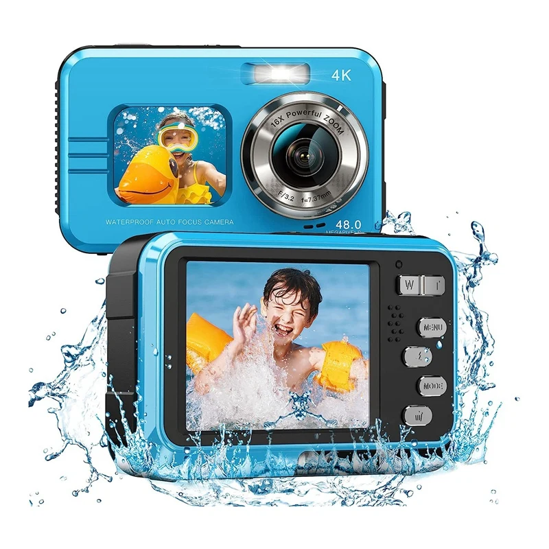 Underwater Camera 16X Digital Zoom Digital Camera Dual Screens Selfie 48MP For Snorkeling Kids
Underwater Camera 16X Digital Zoom Digital Camera Dual Screens Selfie 48MP For Snorkeling Kids