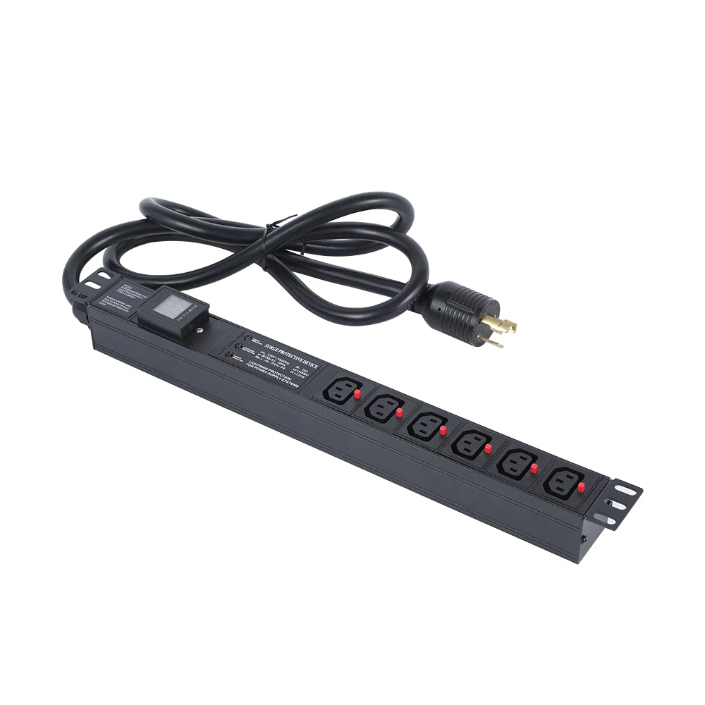 Aluminium Alloy Frame 1U 6 Way C13 PDU Power Distribution Unit with Meter Surge L6-30P
Aluminium Alloy Frame 1U 6 Way C13 PDU Power Distribution Unit with Meter Surge L6-30P
