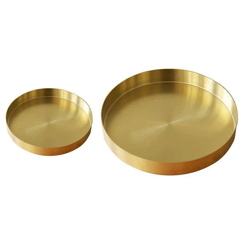 2 Pcs Round Gold Tray,Metal Decorative Tray Makeup Tray Organizer 11.8 Inch & 4.9 Inch
2 Pcs Round Gold Tray,Metal Decorative Tray Makeup Tray Organizer 11.8 Inch & 4.9 Inch