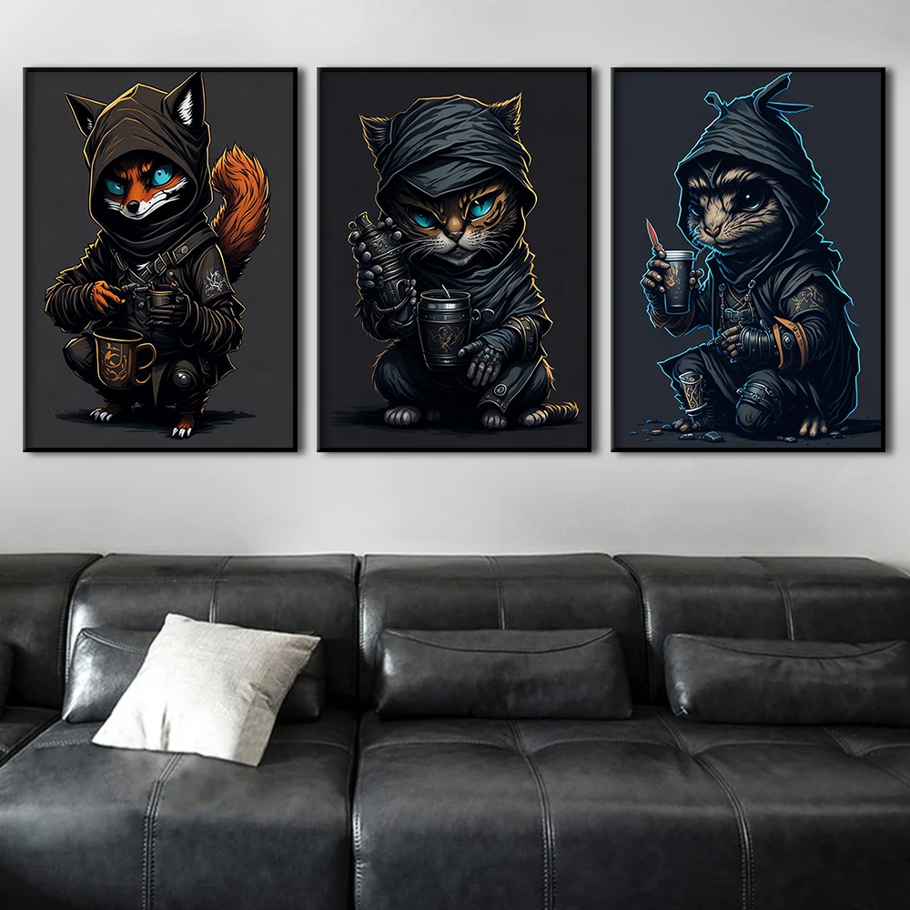 Animals and Coffee Canvas Painting Poster Prints Gothic Dark Style Wall Art Cuadros Living Room Dining Room Cafe Decor Pictures
Animals and Coffee Canvas Painting Poster Prints Gothic Dark Style Wall Art Cuadros Living Room Dining Room Cafe Decor Pictures