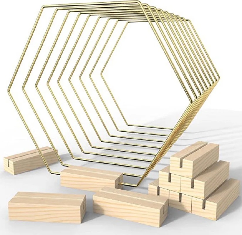 10 Pcs Metal Floral Hoop Hexagonal Wreath Macrame with Wooden Card Holder M68E
10 Pcs Metal Floral Hoop Hexagonal Wreath Macrame with Wooden Card Holder M68E