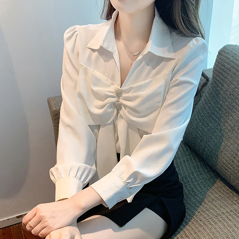 2022 White Chiffon Blouse Women Office Long Sleeve Elegant Shirts with Bow Turn Down Collar Female Clothing Tops Blusas 24478
2022 White Chiffon Blouse Women Office Long Sleeve Elegant Shirts with Bow Turn Down Collar Female Clothing Tops Blusas 24478