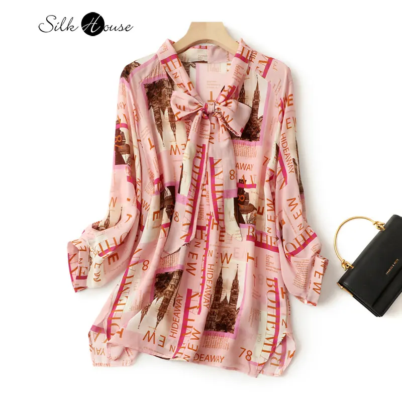 Spring and Summer Silk Ribbon Bow Shirt Women's Fashion Fashionable Loose Shirt Silk Pullover Top
Spring and Summer Silk Ribbon Bow Shirt Women's Fashion Fashionable Loose Shirt Silk Pullover Top