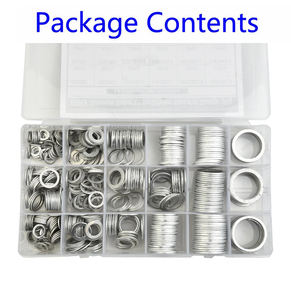 450pcs/Set Gaskets Plain Equipment Kit Oil Drain Plug Flat Metric Screw Washer Aluminum Machine Tools Accessories
450pcs/Set Gaskets Plain Equipment Kit Oil Drain Plug Flat Metric Screw Washer Aluminum Machine Tools Accessories