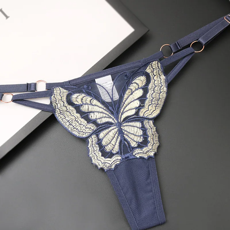 Sexy Women Lingerie Butterfly Flower Embroidery Adjustable Thin Belt Underwear Lace Panties Transparent lenceria sensual mujer
Sexy Women Lingerie Butterfly Flower Embroidery Adjustable Thin Belt Underwear Lace Panties Transparent lenceria sensual mujer