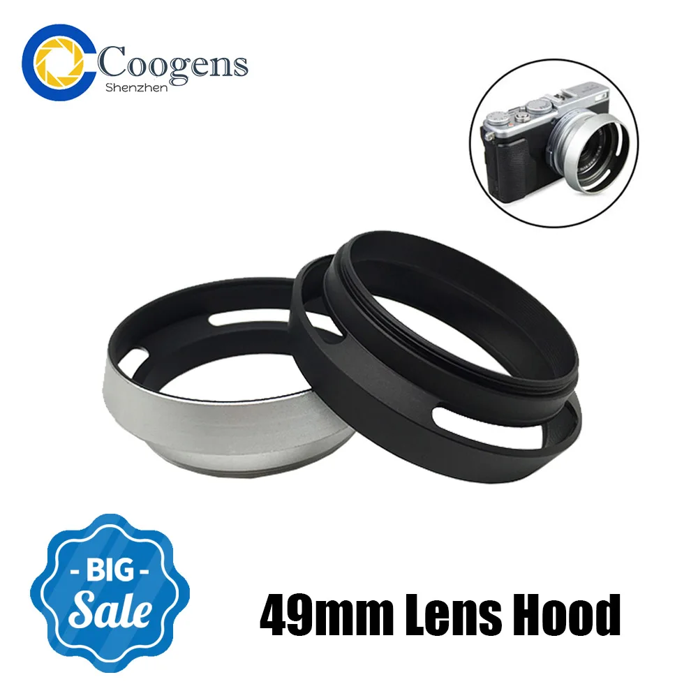 

49mm Metal Camera Lens Hood Wide-Angle Lente Protector Cover For Sony Nikon Fuji Leica Olympus Canon Eos M M1 M2 M3 M5 M6 M10