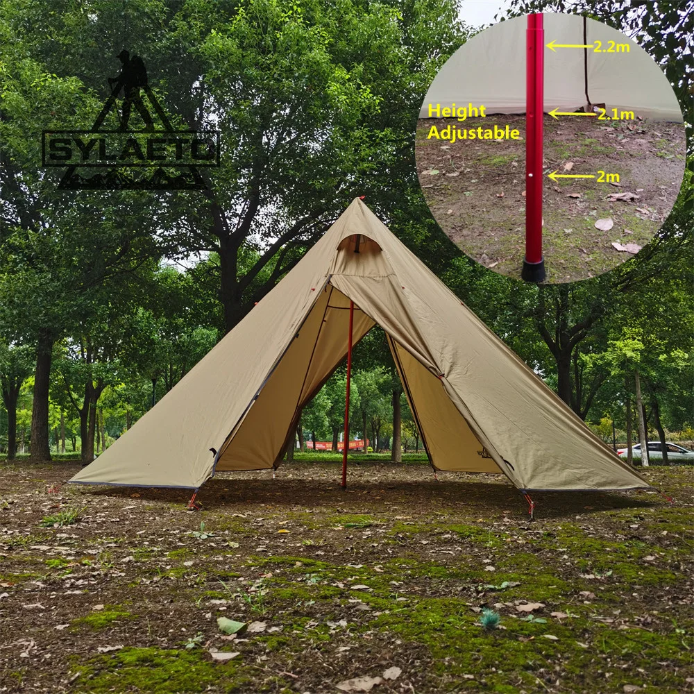 Палатка-пирамида большого размера, уличный вигвам для кемпинга, навес для навеса, регулируемая высота 2-2,2 м, Всесезонная дорожная палатка 
Палатка-пирамида большого размера, уличный вигвам для кемпинга, навес для навеса, регулируемая высота 2-2,2 м, Всесезонная дорожная палатка