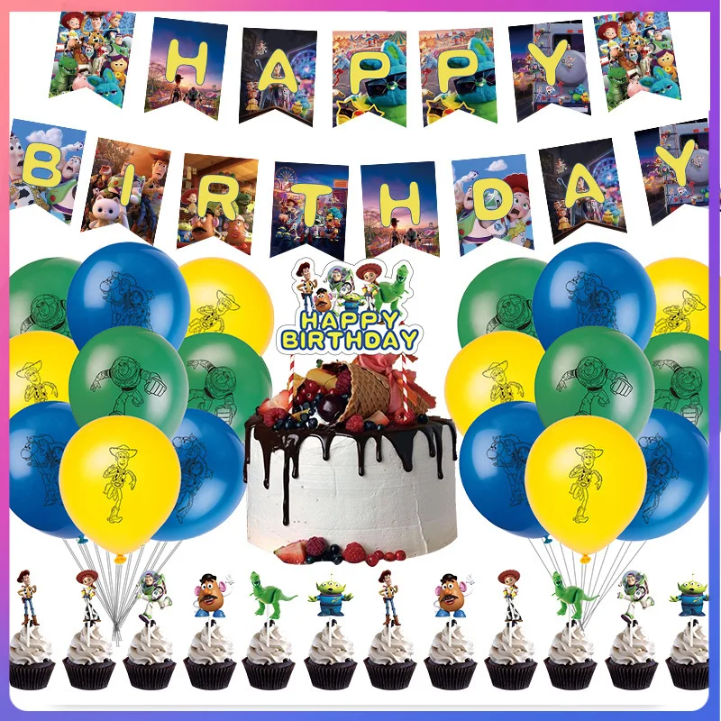 2022 New Cartoon Toy Theme Children's Birthday Party Decoration Set Pull Flag Banner Cake Flag Balloon Movie Fans Kids Anime
2022 New Cartoon Toy Theme Children's Birthday Party Decoration Set Pull Flag Banner Cake Flag Balloon Movie Fans Kids Anime