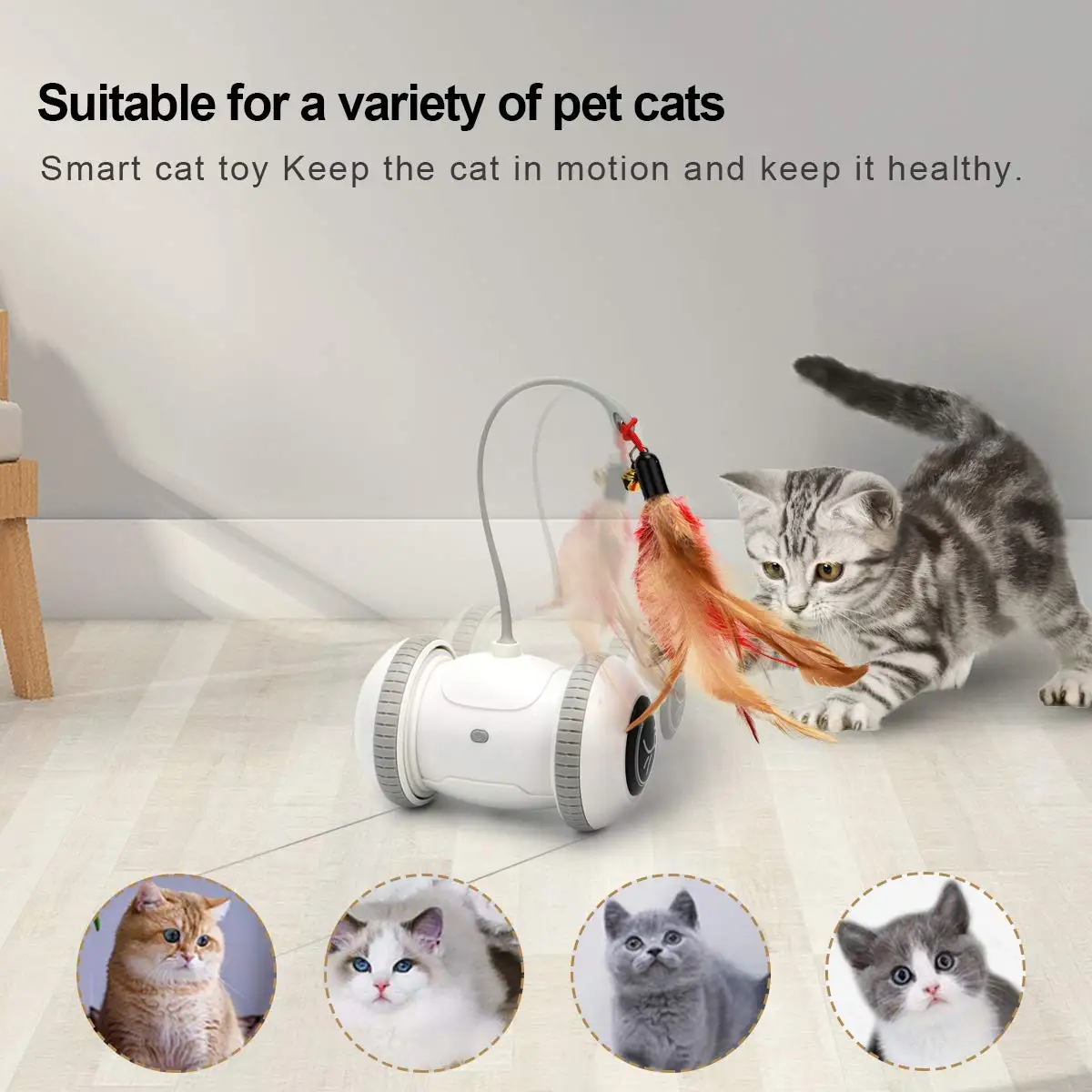 Interactive Electric Cat Toys Automatic Sensor Smart Robotic Feather Teaser Self-Playing USB Rechargeable Pet Toys
Interactive Electric Cat Toys Automatic Sensor Smart Robotic Feather Teaser Self-Playing USB Rechargeable Pet Toys