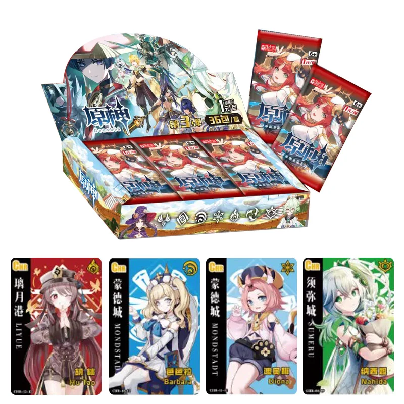 1BOX Genshin Impact Collection Cards Anime Playing Game Letters Cards Paper Board Toys Carte Christmas Gift
1BOX Genshin Impact Collection Cards Anime Playing Game Letters Cards Paper Board Toys Carte Christmas Gift