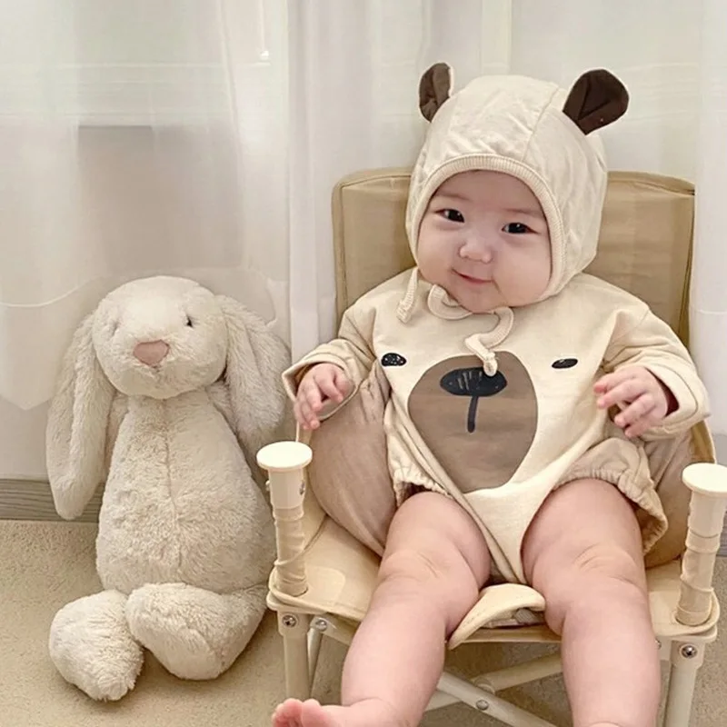 2022 Infant spring and autumn models long-sleeved rompers for boys and girls, cute wrapping clothes, rompers, matching hats
2022 Infant spring and autumn models long-sleeved rompers for boys and girls, cute wrapping clothes, rompers, matching hats