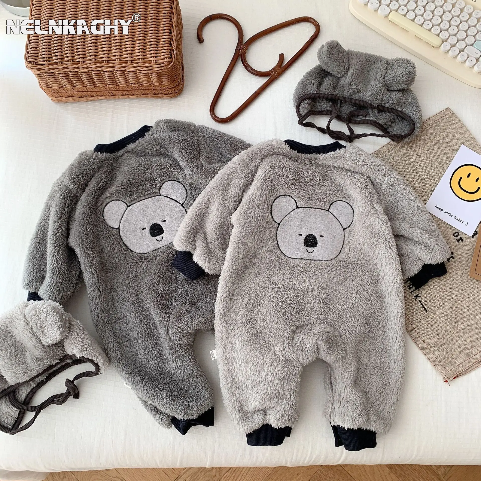 Winter-Proof Infant Baby Clothes: 0-2 Years Old Double-sided Plush Bears Boys & Girls, Snug Cozy Kids Newborn One-piece Romper
Winter-Proof Infant Baby Clothes: 0-2 Years Old Double-sided Plush Bears Boys & Girls, Snug Cozy Kids Newborn One-piece Romper