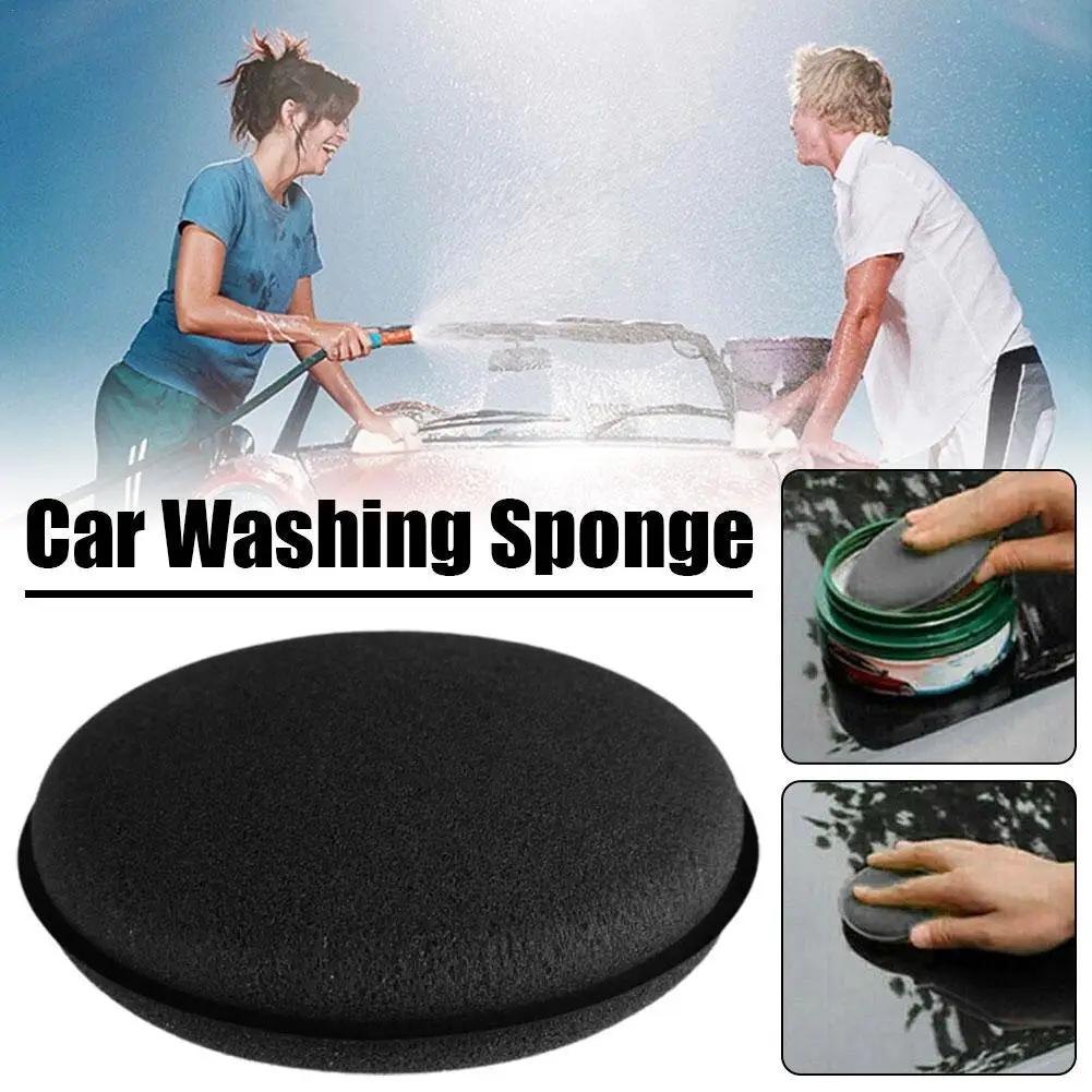 

1PCS Car Ultra Soft Foam Detailing Wax Applicator Pad Round Foam Sponge Cleaning Tool With Free Wash Microfiber Towel