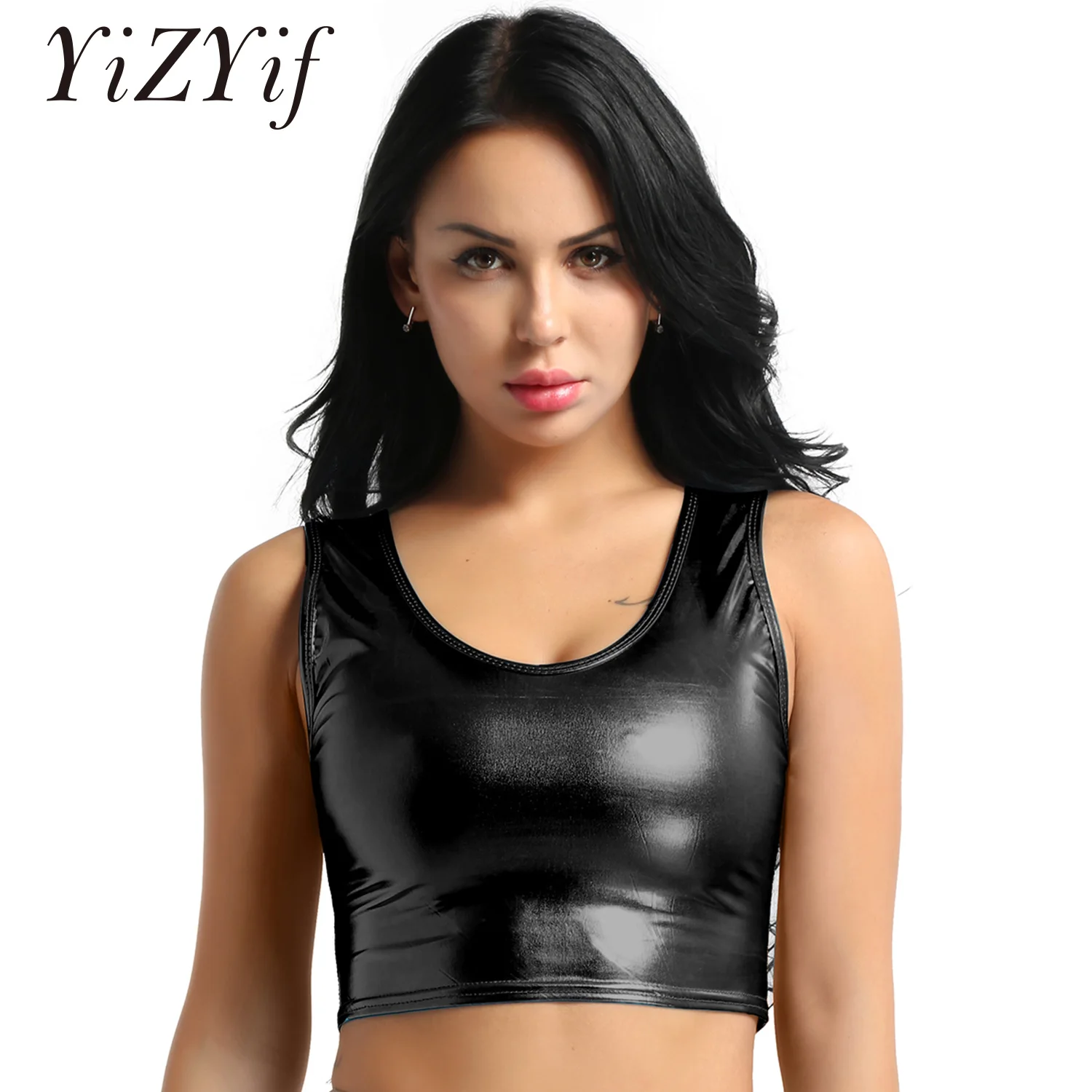 YiZYiF Womens Shiny Crop Top Clubwear Metallic Scoop Neck Tank Vest Bustier Blouse Shirt Bikini Croped Tops Bra Sexy Lingerie
YiZYiF Womens Shiny Crop Top Clubwear Metallic Scoop Neck Tank Vest Bustier Blouse Shirt Bikini Croped Tops Bra Sexy Lingerie
