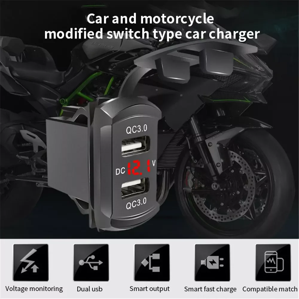 Accesorios moto Universal Car Charger 12V 24V 4.2A Display Voltage Dual USB Ports Waterproof Auto Adapter QC3.0 Charger For Ipho
Accesorios moto Universal Car Charger 12V 24V 4.2A Display Voltage Dual USB Ports Waterproof Auto Adapter QC3.0 Charger For Ipho