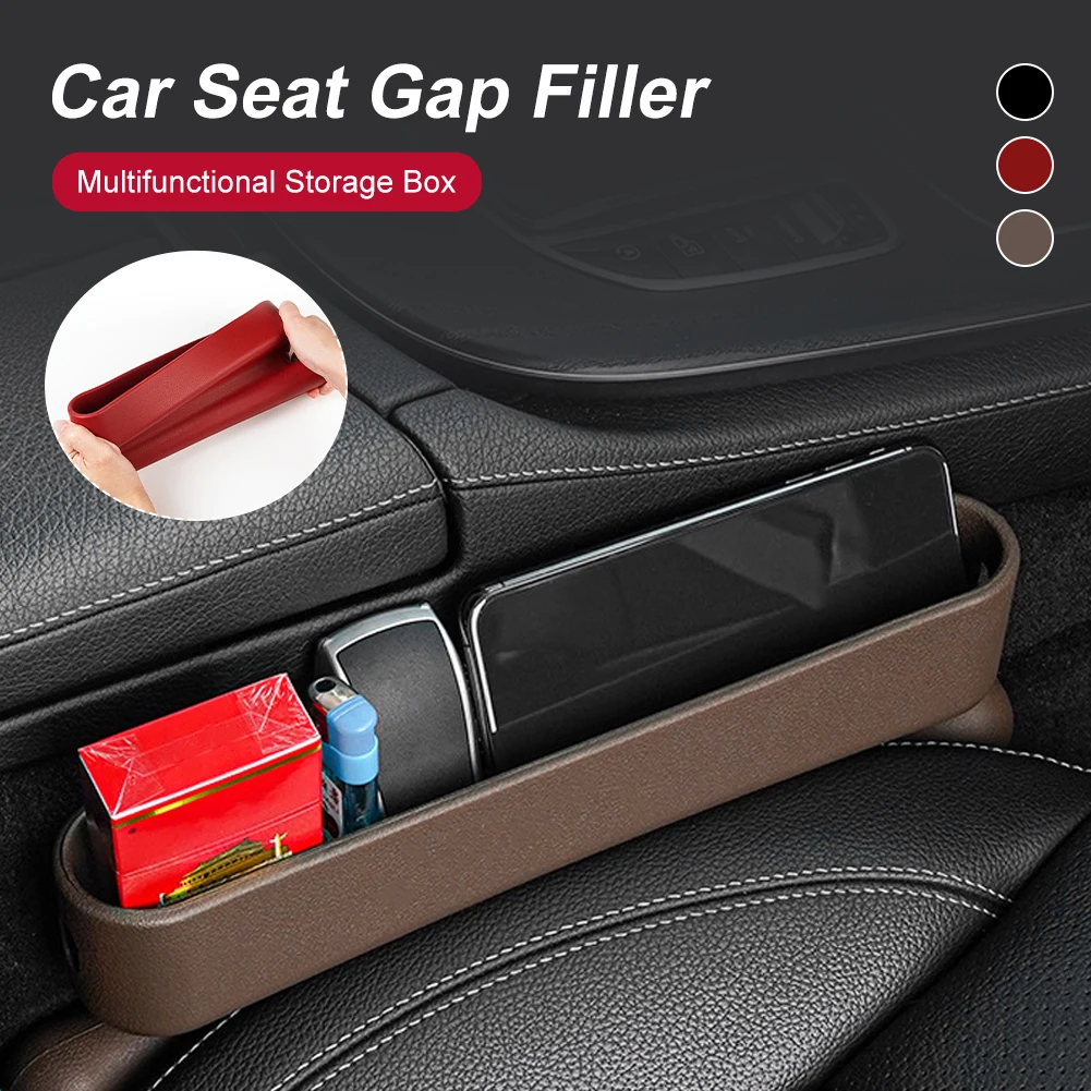 Universal Car Seat Gap Filler Storage Box Leather ABS Crevice Filler Phone Holder Auto Organizer Interior Accessories Black Red
Universal Car Seat Gap Filler Storage Box Leather ABS Crevice Filler Phone Holder Auto Organizer Interior Accessories Black Red