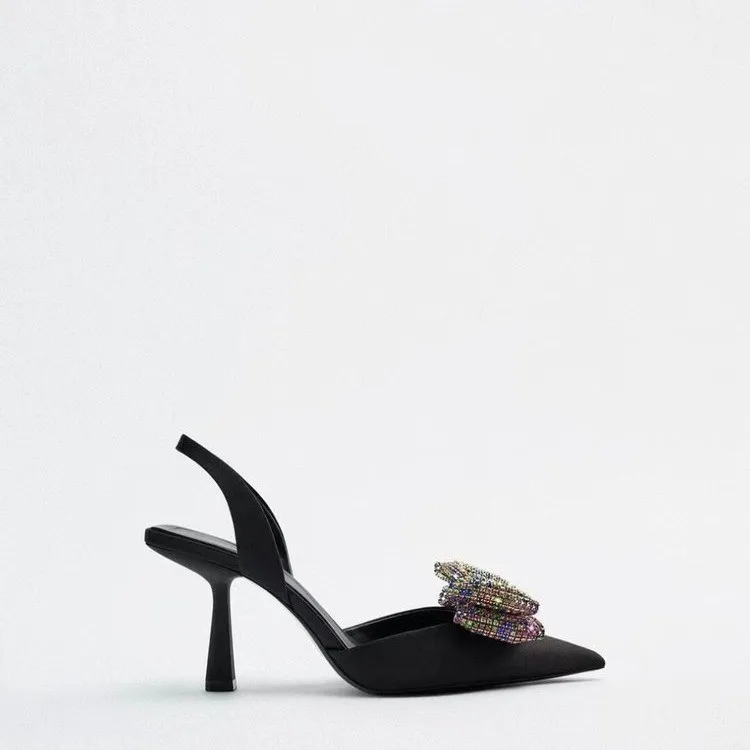 Summer Sandals 2022 Luxury Women New Fashion Black Bow Tie Rhinestone Pointed High Heels Sexy Pumps Plus Size 35-41
Summer Sandals 2022 Luxury Women New Fashion Black Bow Tie Rhinestone Pointed High Heels Sexy Pumps Plus Size 35-41