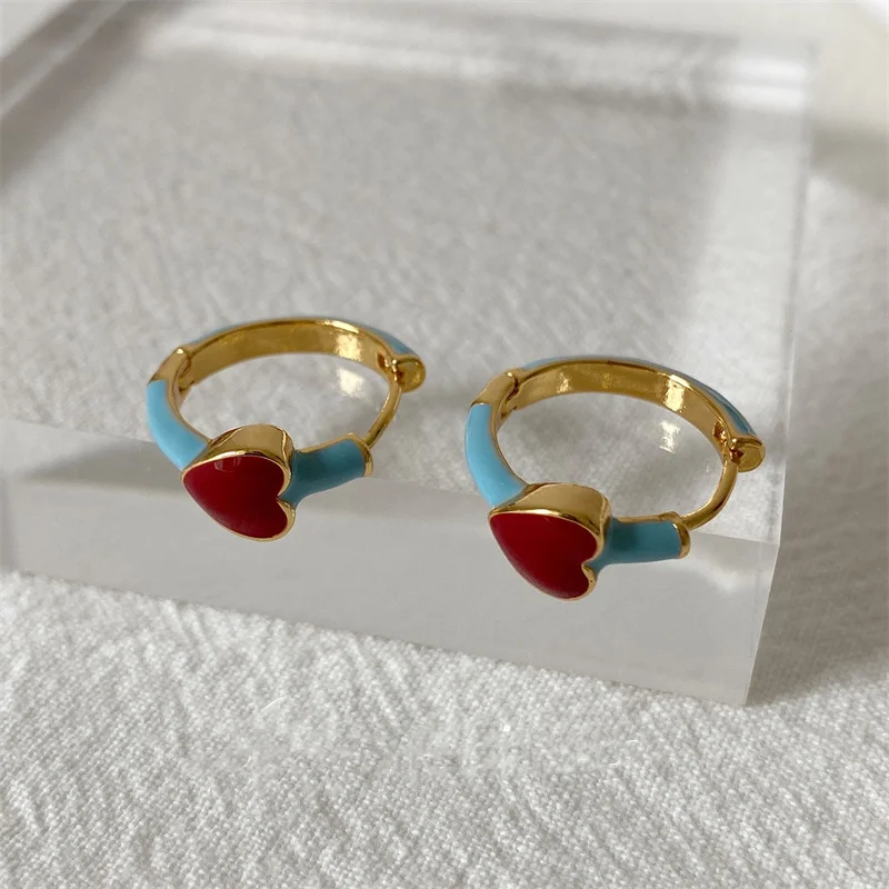 Pink Red French Enamel Love Heart Hoop Earrings For Women Girl Luxury Fashion Trendy Jewelry Friend Gift Party серьги женские
Pink Red French Enamel Love Heart Hoop Earrings For Women Girl Luxury Fashion Trendy Jewelry Friend Gift Party серьги женские