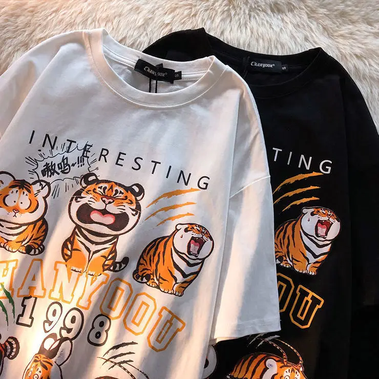 Women T Shirt Print Tiger Short-sleeved Punk Female T-shirt Oversized Gothic Casual Black Kawaii Tops Tee Y2K Harajuku
Women T Shirt Print Tiger Short-sleeved Punk Female T-shirt Oversized Gothic Casual Black Kawaii Tops Tee Y2K Harajuku