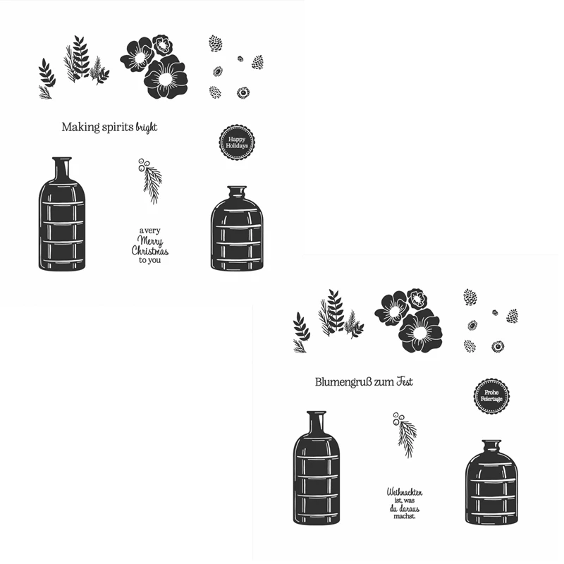A Very Merry Christmas To You Flowers Bottles Clear Transparent Stamp English German Version DIY Photo Making Crafts New 2022
A Very Merry Christmas To You Flowers Bottles Clear Transparent Stamp English German Version DIY Photo Making Crafts New 2022
