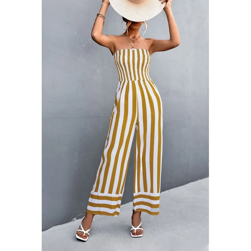 2022Spring and Summer Fashion Women's Wear New Classic Sexy Tube Top Striped Jumpsuit
2022Spring and Summer Fashion Women's Wear New Classic Sexy Tube Top Striped Jumpsuit