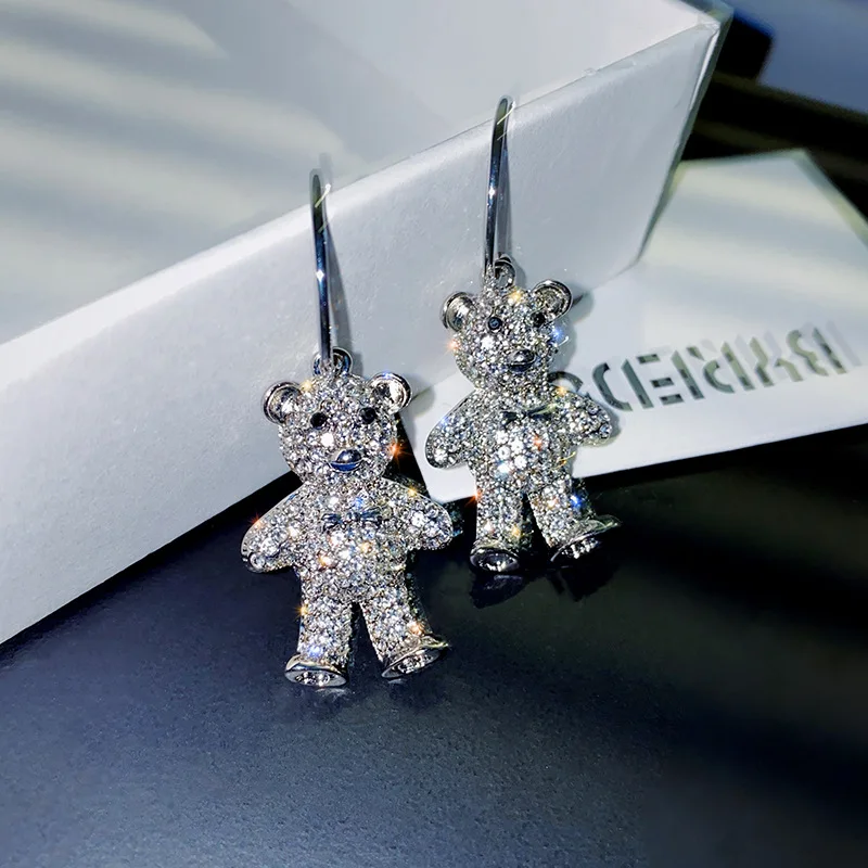 2022 Korean Creative Cute Full drill Bear Earrings Minimalism Cartoon Design Female Ear Hooks Danglers Jewelry Gifts Accessories
2022 Korean Creative Cute Full drill Bear Earrings Minimalism Cartoon Design Female Ear Hooks Danglers Jewelry Gifts Accessories